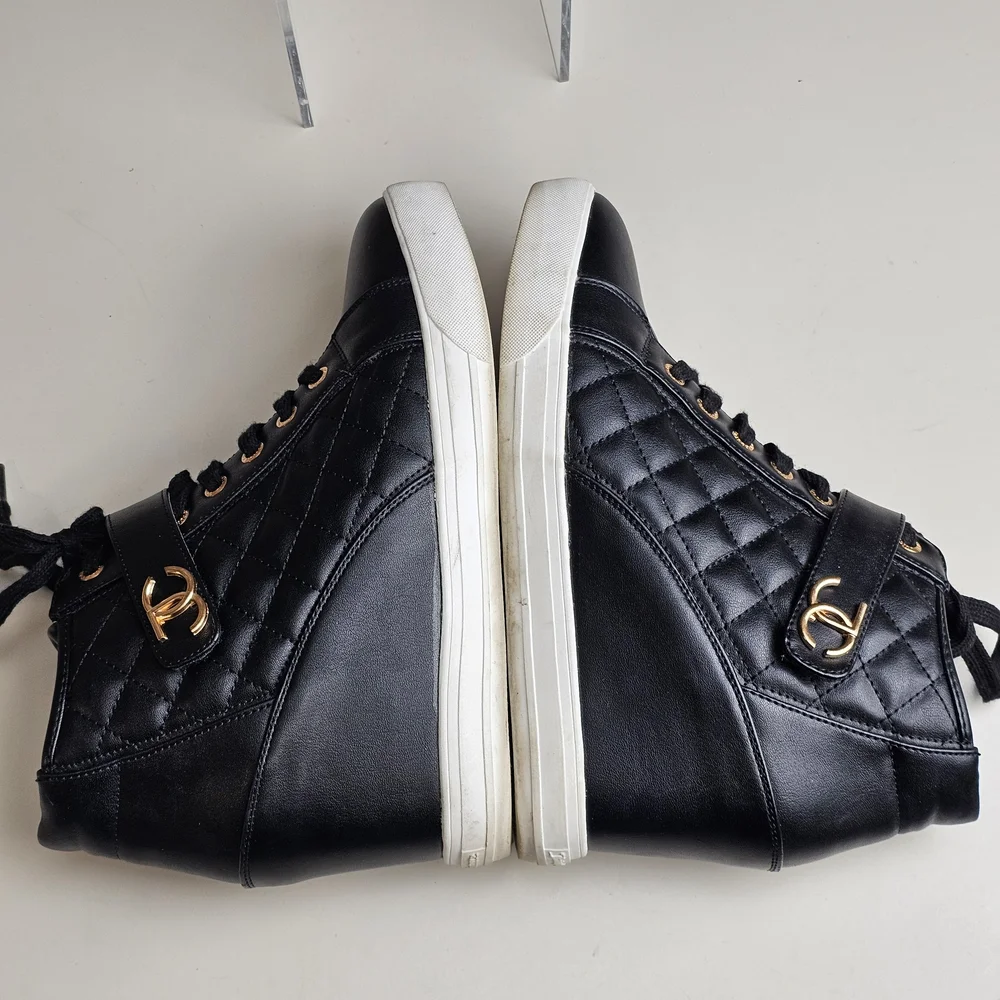 Juicy Couture Black Quilted Wedge Sneakers - Picture 8 of 9